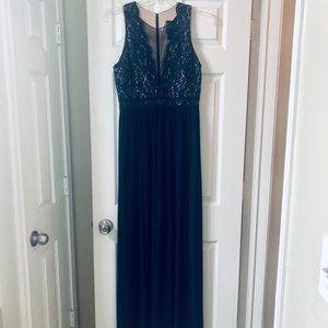 Navy Lace Formal Gown (Size 12)